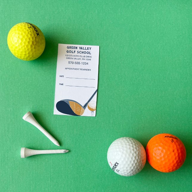 Golfskola Golflektion Tee Tid Påminnelse Visitkort (Skapare uppladdad)