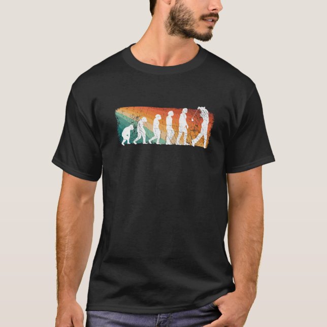 Golfskor Herr Golfspelare Evolution Golfer Golf T Shirt (Framsida)