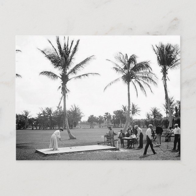 Golfspel 1904 Palm Beach Fl. Vykort (Framsida)
