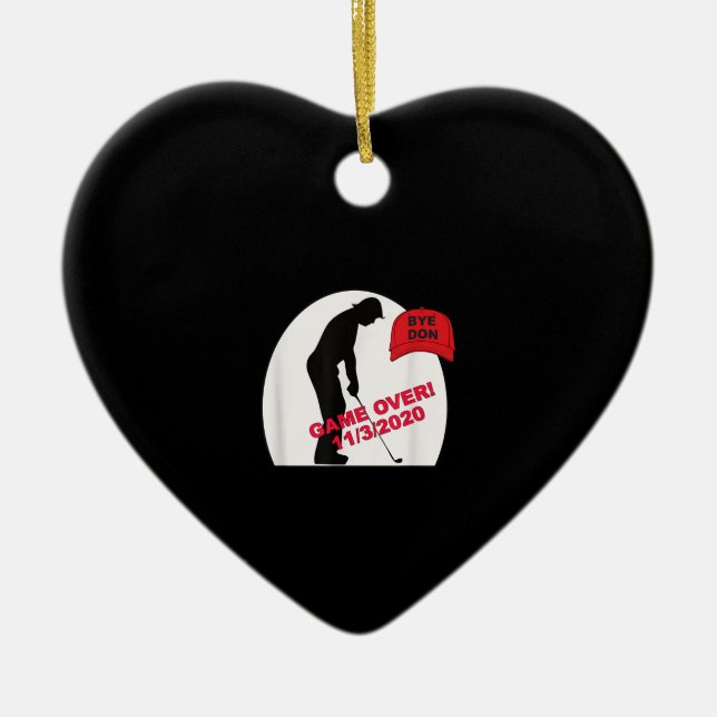 Golfspel är över-funny antitrump julgransprydnad keramik (Framsidan)