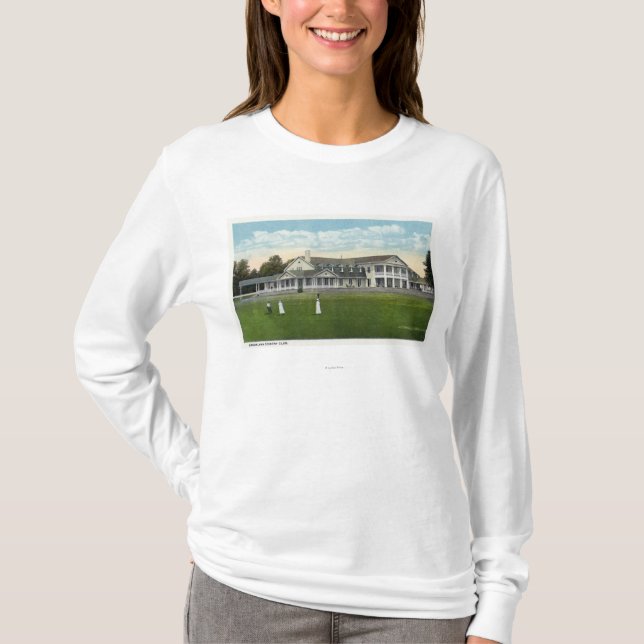 Golfspel för Brooklawn klubbhuskvinnor T-shirt (Framsida)