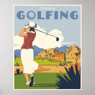 Golfspelaffisch Poster