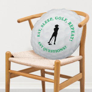 Golfspelande dam Siluett Söt Golfboll Sport Söt Rund Kudde