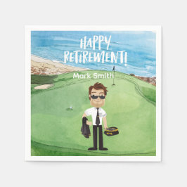 Golfspelande pilotens pensionsfest på golfbanan pappersservett