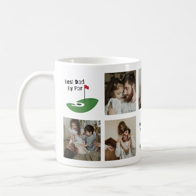 Golfspelare Bästa Pappa Genom Par Golf Puns 7 Foto Kaffemugg (Vänster)