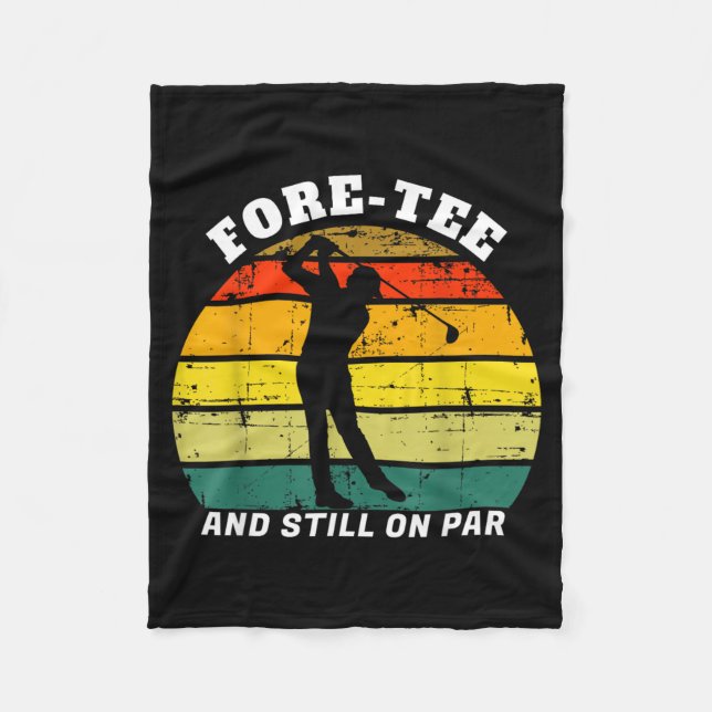 Golfspelare Före- Och Fortfarande På Par Golf Golf Fleecefilt (Framsidan)