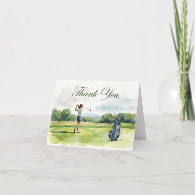 Golfspelare golfar på banan  tack kort (Framsida)