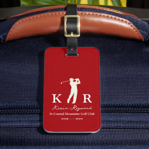 Golfspelare Klassisk Röd Golfare Bagagebricka