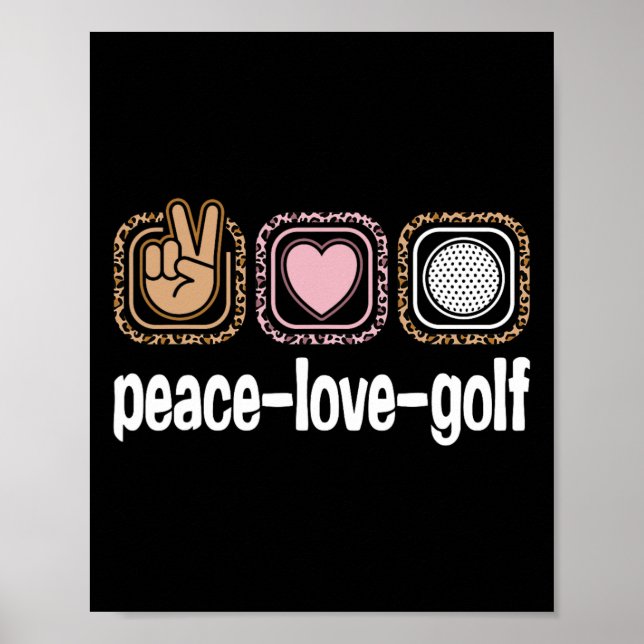 Golfspelare Leopardtryck Kvinnor Flickor Barn Fred Poster (Framsidan)