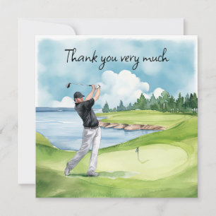 Golfspelare på golfbanan tack kort