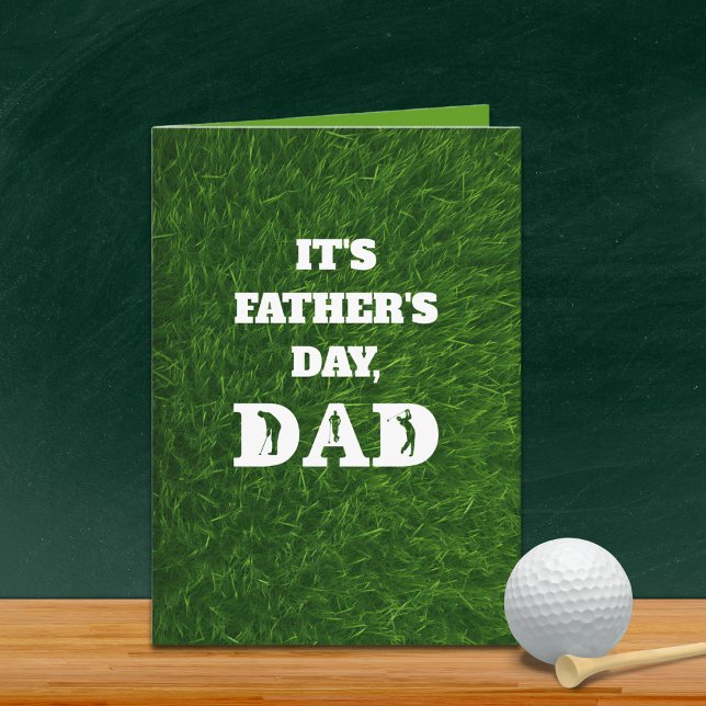 Golfspelare Pappa Fars dag eller Födelsedag Anpass Kort (This custom text card is the perfect card for a golfer dad's birthday or Father's Day.)