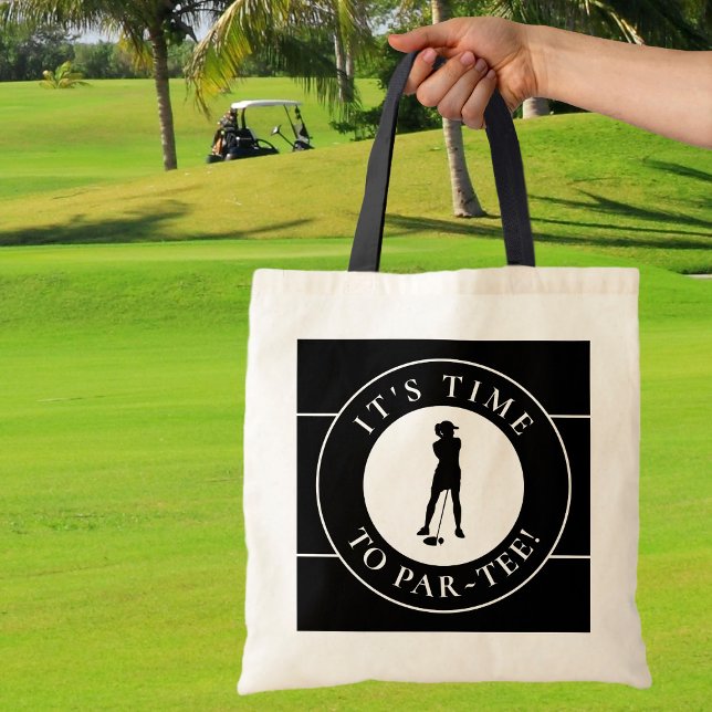 Golfspelare Par Tee Time Golf Söt För Henne Rolig  Tygkasse (Skapare uppladdad)
