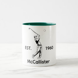 Golfspelare Personligt namn och år Två-Tonad Mugg