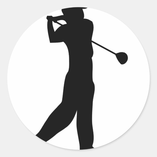golfspelare runt klistermärke (Framsida)