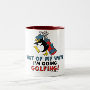 Golfspelpingvin Två-Tonad Mugg