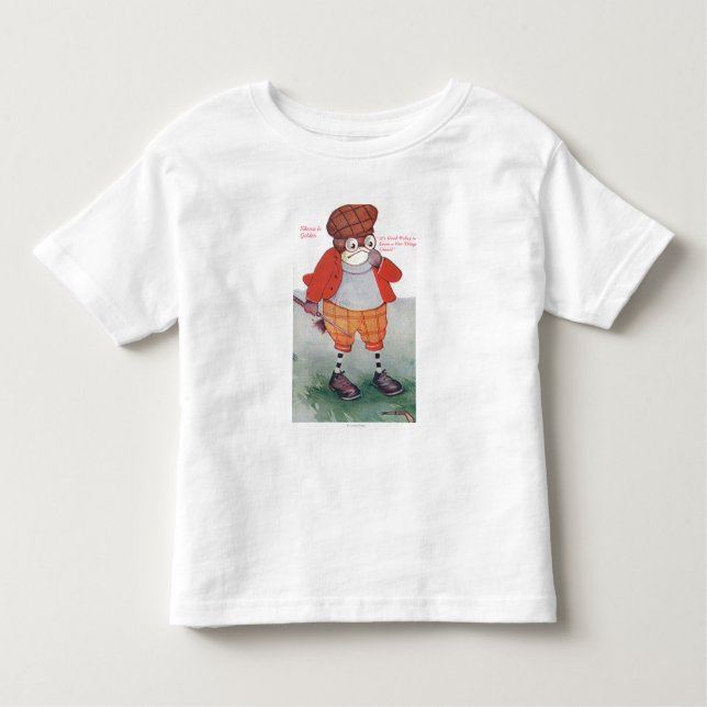 Golfspelugglan som noterar tystnad, är guld- t shirt (Framsida)