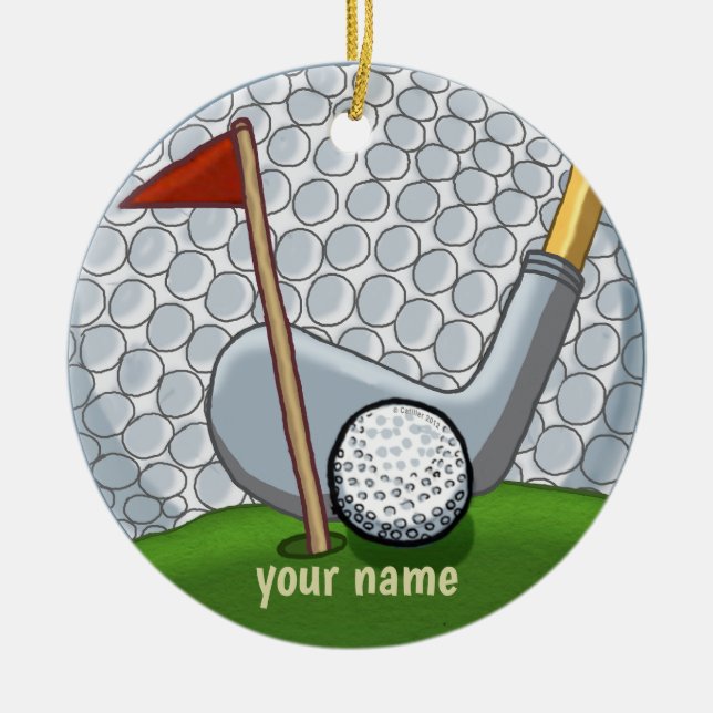 Golfsväng-ornament Julgransprydnad Keramik (Framsidan)