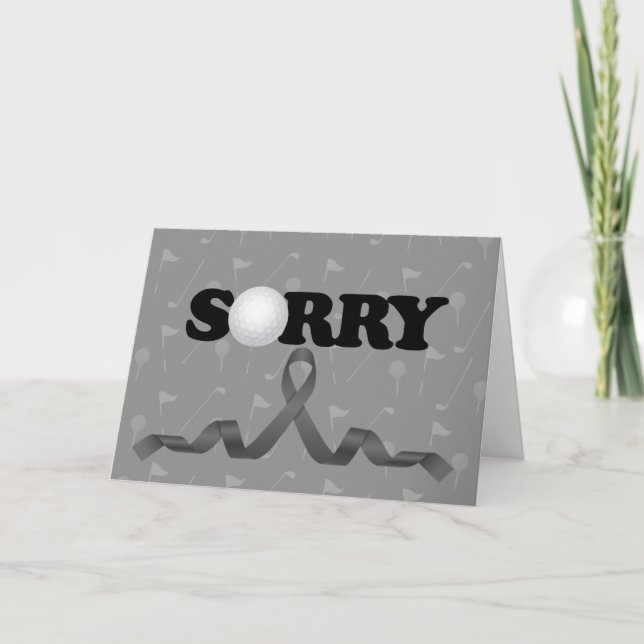 Golfsympati för din förlust med svart båge c kort (Framsida)