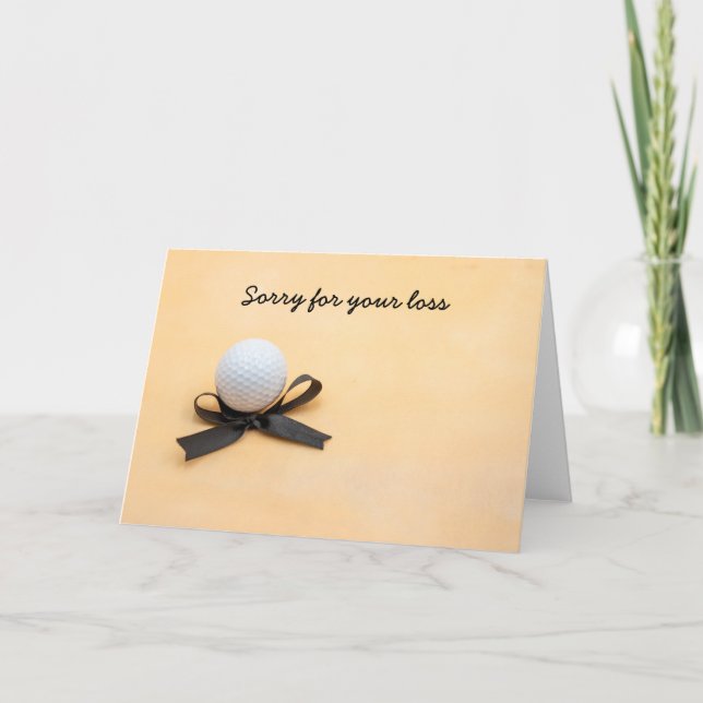 Golfsympati för din förlust med svart båge kort (Framsida)