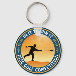 Golftävling på disk nyckelring