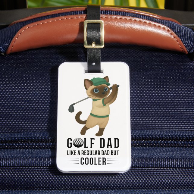 Golftema för Cat Lover i Fars dag Bagagebricka (Framsida Insitu 2)