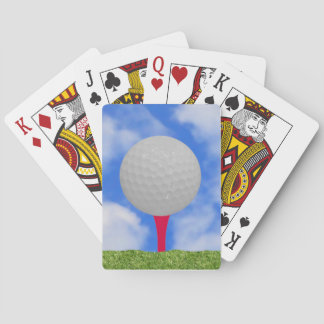 Golftemacykel som leker kort spelkort