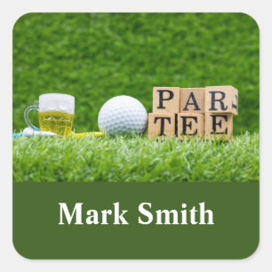 Golfteman för Låt oss av golfer party Fyrkantigt Klistermärke