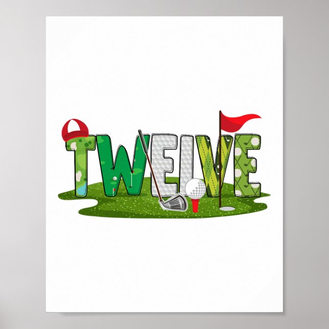 Golftemat i 12:e, 12 år gammal barnsport Pa Poster (Framsidan)