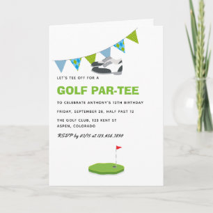 Golftematerad Födelsedagsfest Inbjudan