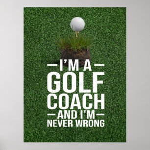 Golftext Jag är golftränare  Poster