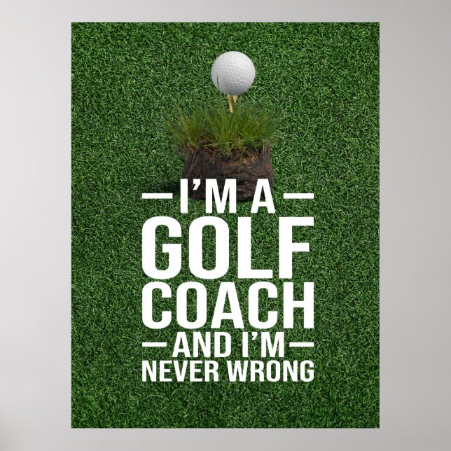 Golftext Jag är golftränare  Poster (Framsidan)