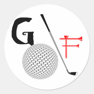 golftext runt klistermärke