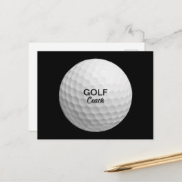 Golftränare Realistisk boll Svart Vykort