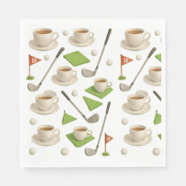 Golftron och kaffe med flagga pappersservett