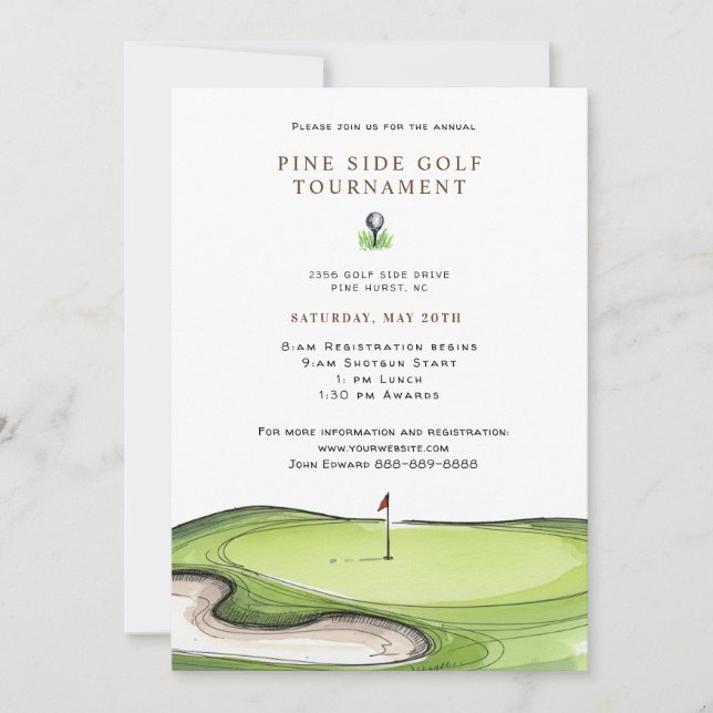 Golfturnering Country club Inbjudningar (Framsida)