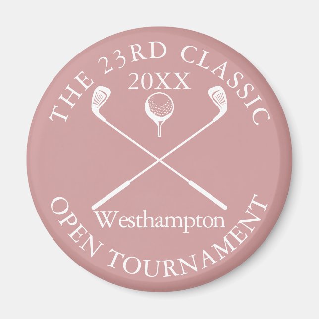 Golfturnering Klassisk händelse dammig rosa rosa Magnet (Framsidan)