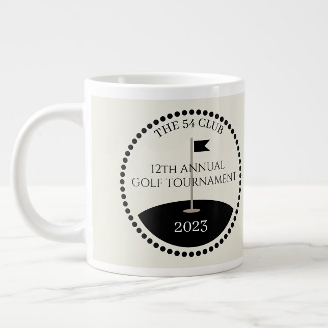 Golfturneringens klubbnamn jumbo mugg (Vänster)