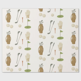 Golfuppsättning av golfutrustning för handjur presentpapper