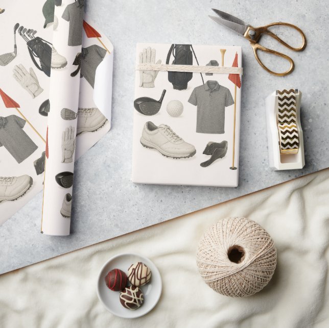 Golfuppsättning av golfutrustning för handjur presentpapper (Hantverk)