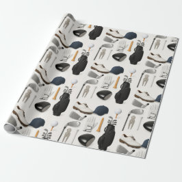 Golfuppsättning av golfutrustning för handjur presentpapper