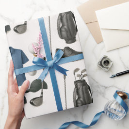 Golfuppsättning av golfutrustning för handjur presentpapper