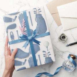 Golfuppsättning utrustning för pojkblåtema presentpapper