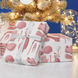 Golfuppsättningen rosa för dam golfer presentpapper