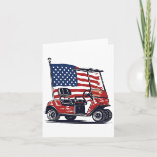 Golfvagn Amerikansk Flagga 4:e Juli Sport Patrioti Kort