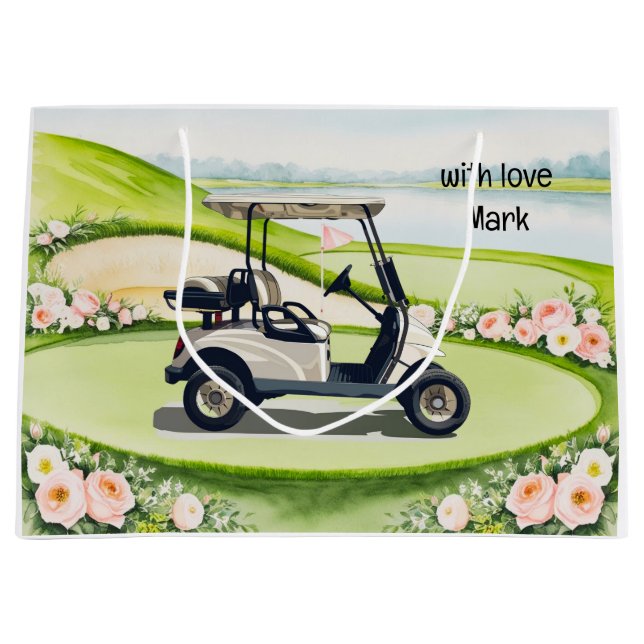 Golfvagn för att sätta grönt med blommor till golf (Framsidan)