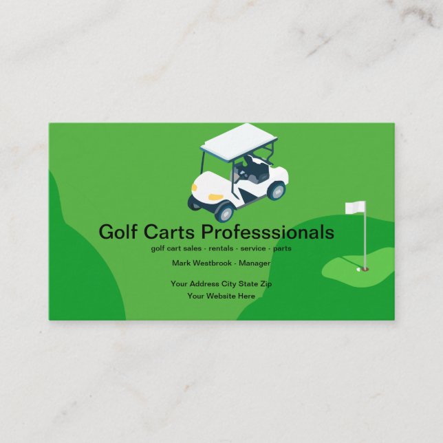 Golfvagn Försäljning Service Affärskort Visitkort (Framsida)