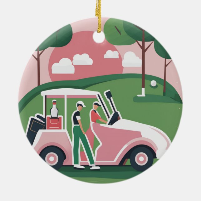 Golfvagn Grafisk Ornament - Gratis Personalisering (Baksidan)