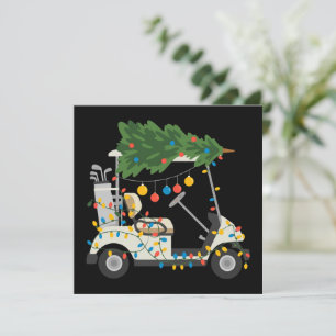 Golfvagn julgran Ljuskedja Xmas Sport Golfare  Julkort