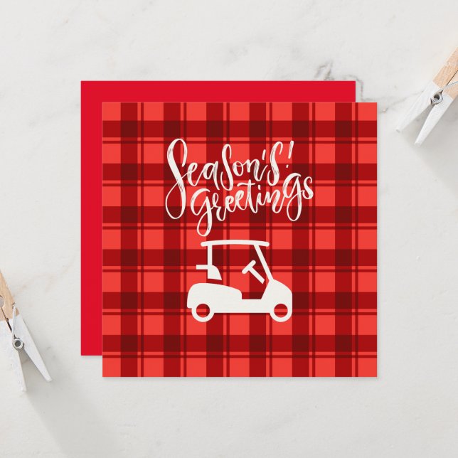 Golfvagn med Season Hälsning på Red Kort (Fram/Back In Situ)