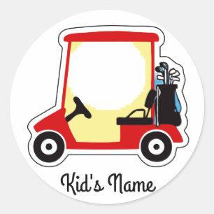 Golfvagn Runt Klistermärke